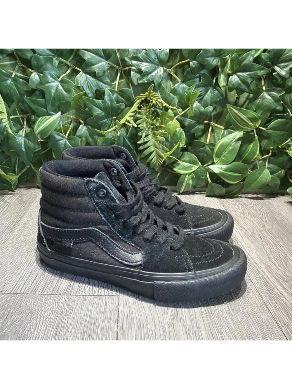 Vans Skate Sk8-Hi Blackout Sneakers Triple Black Suede Mens 4 Women 5.5 Shoes